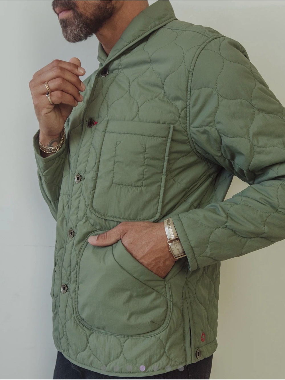 Shepherds Shirt in Quilted Nylon - Picture 4 of 5